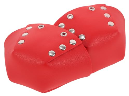 DECORNIJIA Protège-Orteils Amovibles en PU pour Patins à roulettes Protection Robuste Rouge Lot de 2 Accessoires pour Roller Maintien Sécurisé par Lacets Compatible Hommes et Femmes