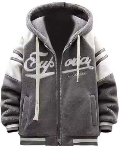 Generisch Chaqueta de invierno para hombre, chaqueta de felpa de invierno, chaqueta de peluche, chaqueta térmica, chaqueta de invierno, chaqueta funcional, parka de invierno, parka de invierno
