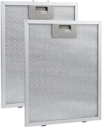 Nordun Cooker Hood Metal Grease Filter for Many Leading Brand of Cooker Hood/Extractor Fan Vent,Extractor Hood Filters- 320 x 260mm - Pack of 2 - Silver