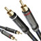 KabelDirekt – Cable de audio estéreo – 0,5m – trenzado, con conectores RCA, especialmente resistente a roturas y con una calidad de sonido brillante (cable coaxial & RCA, analógico y digital)