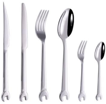 6 Pezzi Set di Posate in Acciaio Inossidabile Coltello forchetta Cucchiaio Creativo a Forma di Chiave per Hotel Set di Posate da tavola Occidentali per Cucina dell'hotel