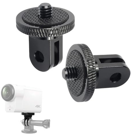 Fuitke 2 Pcs 1/4-20 Camera Tripod Conversion Adapter, Compatible with Gopro Hero Aluminum Camera Tripod Mounting Handgrip Adapter Action Camera Screw or Other Brand 1/4Inch Accessories(Black)