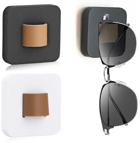 EnixwH 2 Stück Brillenhalter Wand, Sonnenbrillen Aufbewahrung Hängend, Brillenständer Holz, Brillenregal, Holz Brillenaufbewahrung Hängend, Brillen Display zum Aufhängen Der Brille Sonnenbrillen