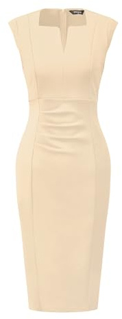 Allegra K Robe fourreau sans manches pour femme, kaki, L