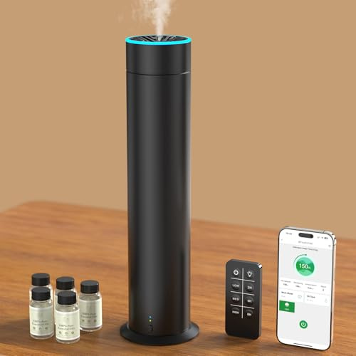 Wasserloser Aroma Diffuser Set, ShinePick Smart Aroma Diffusor Wasserlos Ätherische Öle Diffuser Ohne Wasser Duftdiffusor Luxus Raum Luftdiffusor mit 5 Flaschen Ätherischer Öl