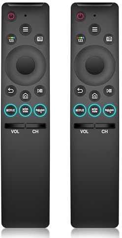 Pack 2 Mando para Samsung-Smart-TV, Universal Mando a Distancia para Samsung con 3 Botones de Acceso Rápido, Compatible con Crystal QLED OLED HDTV 4/8K UHD Frame Curved Series Smart TV