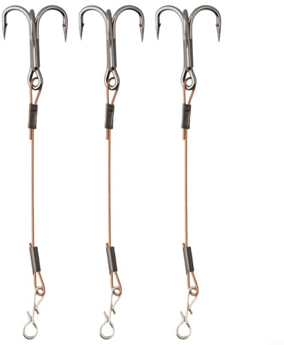 Lot de 3 hameçons triples en acier inoxydable pour pêche au brochet, perche, bar (5,5 cm)