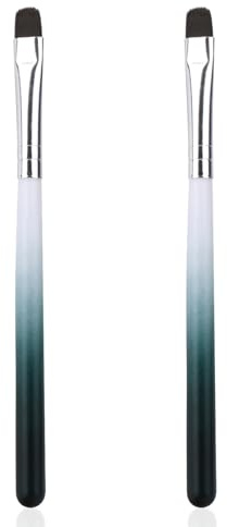 lasuroa 2pcs Pinceau Nettoyage Ongles, Professionnel Pinceau à Peindre pour Design D'ongles à Tête Plate Stylo Démailleur de Vernis Gel pour Peinture & Correction sur Cuticules