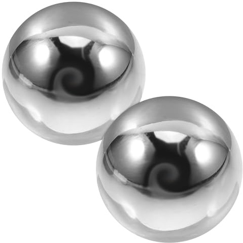 Hemobllo 2pcs 1-inch 304 Stainless Steel Whiskey Stones Metal Ice Balls Reusable Non-melting Beverage Chilling Cubes for Men’s Drinks Set