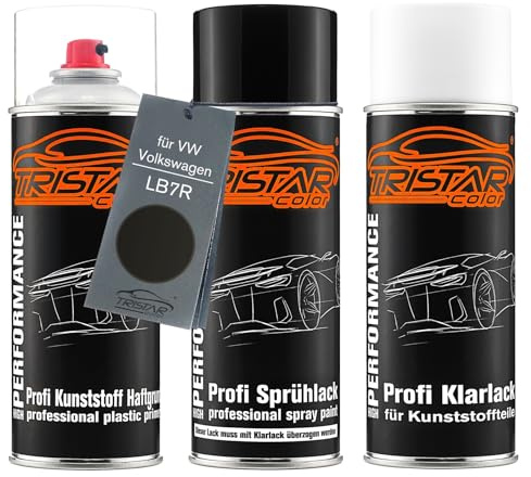 TRISTARcolor Billack sprayset för plast för VW LB7R Mangangrau Metallic