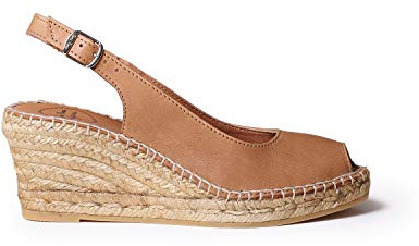 TONI PONS CROACIA - Espadrille compensée Style Peep Toe pour Femme en Cuir.