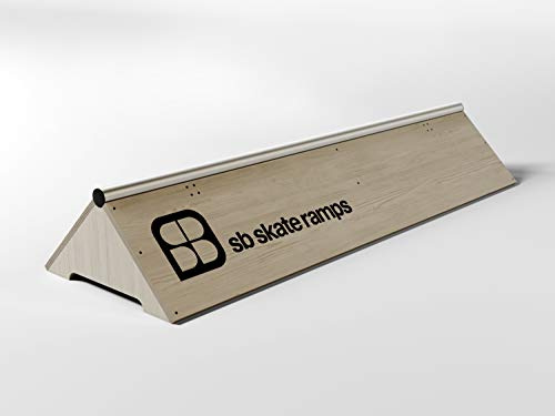 SB Skate Ramps | Grind Rail | Street Skate | Self Build | Driveway or Street Set | Skateboard, BMX & Scooter | Durable Wood Set | Steel Grind Rail | Beginner to Advanced | 12”H x 22” W x 6’L