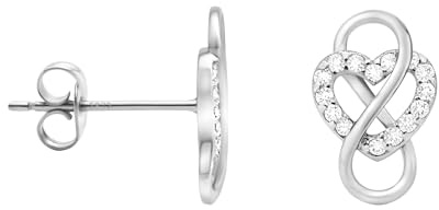 SOFIA MILANI - Damen Ohrringe 925 Silber - mit Zirkonia Steinen - Herz Unendlichkeit Ohrstecker - 20909