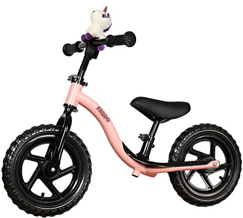 KRIDDO Kinder Laufrad ab 2 Jahre, Lauflernrad ab 18 Monaten bis 5 Jahren, interaktives Balance-Fahrrad mit Fußstütze und Lenker, Geschenk für Jungen und Mädchen zum Geburtstag, Baby Spielzeug, Rosa