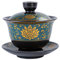 Terrine Chinoise - en Céramique - Tasse à Thé Kung Fu - Bol à Thé Traditionnel Chinois en Porcelaine avec Couvercle et Soucoupe - Motif Fleurs