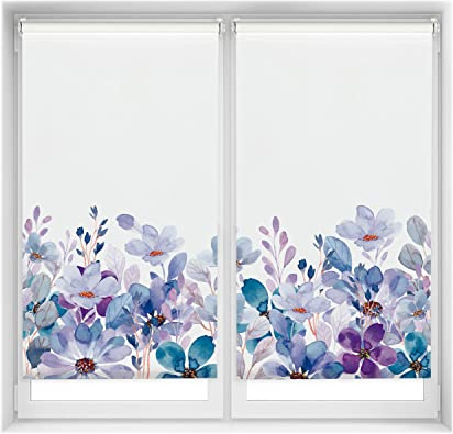 Blindecor Duo Relax | 2er-Pack Verdunkelungsrollos ohne Bohren Easy Fix Digitaldruck | Modell Vilotet Garden | 75 x 150 cm (Breite x Höhe) Stoffgröße 72 x 145 cm