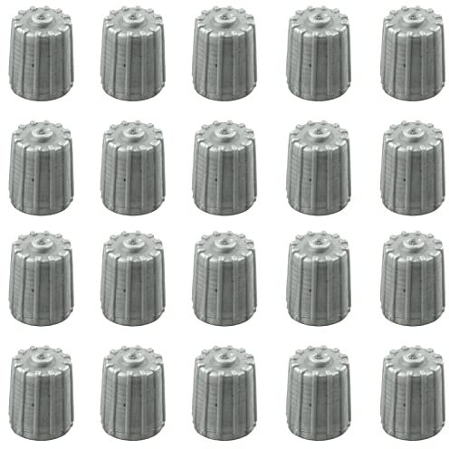 Tyre Valve Caps, Plastic Tyre Wheel Alloy Valve Caps Dust Caps Universal for Cars, SUVs,Bicycles,Motorcycles,Trucks,Rubber Airtight Seal Plastic, Screw-On (20 Packs)