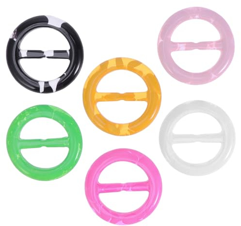 OFFSCH Lot de 6 anneaux de fixation pour t-shirt élégants clips ronds pour foulards boucles décoratives d'été pour de vêtements