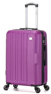 FLYMAX 29 Large Suitcases on 4 Wheels Lightweight Hard Shell Luggage Durable Check in Hold Luggage Built-in 3 Digit Combination Purple 100 Litre