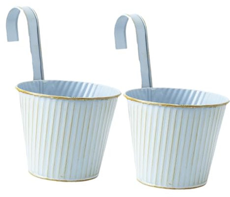 Milisten 2pcs Vintage Eisen Rustikalen Dekorative Hängenden Blumentopf Für Geländer