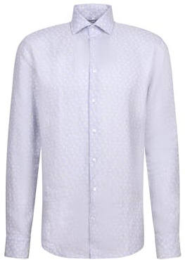 Seidensticker Camicia da Uomo Business – Slim Fit – Soft – Colletto Kent – Maniche Lunghe – 100% Lino, Blu, 38