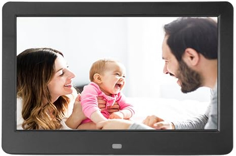 10 Tums Wifi Digital Fotoram, 1920x1080 Full View Angle HD Touchscreen Smart Elektronisk Bilderram Med Videouppspelning, Visning Av Tid Och Väder, Fjärrkontroll, Väggmonterbar (EU)
