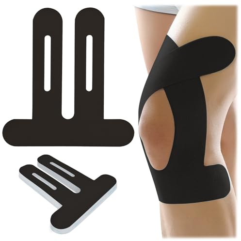 10pcs tape ginocchio,kinesio taping ginocchio,nastro kinesiologico ginocchio Nero,Pretagliato/impermeabile/traspirante/ipoallergenico/ultraelastico/ultra adesivo/Alleviare il dolore al ginocchio