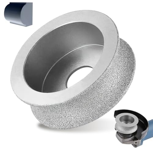 Bullnose Grinding Wheel, Porcelain Bullnose Tool for Angle Grinder 74mm*20mm Concave Abrasive Wheels Round Edge Brazed Grinding Wheel for Stone Ceramic Glass Diamond