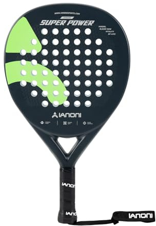 ianoni Padel Racket Carbon Fiber + 3D Surface with EVA Memory Flex Foam Core Padel Paddle Tennis Racquets-Super Power-Navy Blue