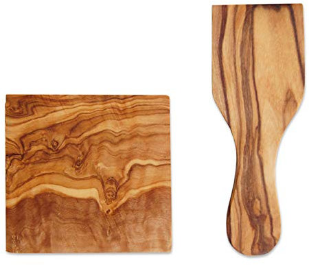 D.O.M.® Raclette Spatula and Coasters Made of Olive Wood (Set of 8 Spatula Only)