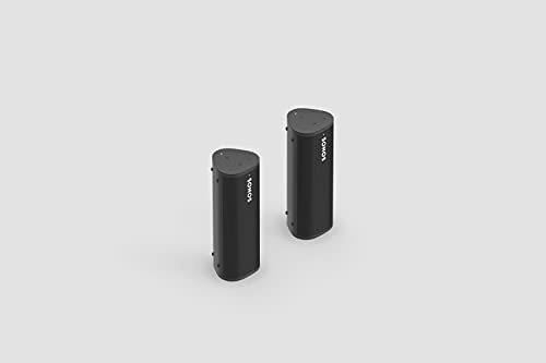 Sonos Roam - Set di 2 altoparlanti Wi-Fi e Bluetooth, impermeabili, controllo vocale con Google Assistant e AirPlay 2, senza fili, con batteria, per streaming musica, colore: nero
