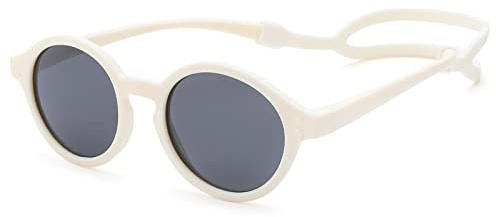 COASION Baby Polarized Sunglasses with Strap Adjustable TPEE Flexible Frame for Toddler Girls Boys Age 0-12 Months (White)