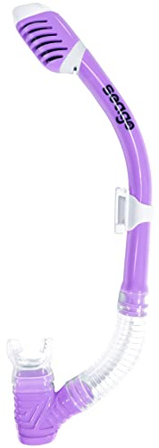 Seago Kids Dry Top Snorkel Tube Comfortable Mouthpiece One-Way Purge Valve for Pool Open Water Scuba Lap Swimming Swimmer Training Diving Snorkeling
