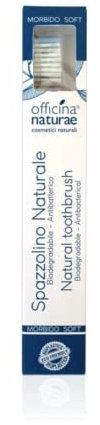 Officina Naturae | Spazzolino Eco-Sostenibile con Corpo Biodegradabile, Setole Morbide, Azzurro