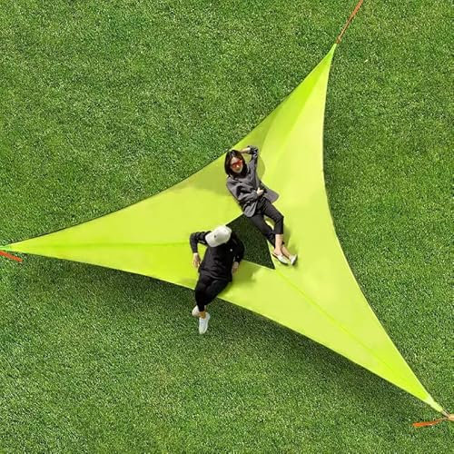 Hängematte, dreieckig, Multiplayer-Netz, einfache Installation, Nickerchen, Picknick, Blütenbeobachtung, Familie, 400 x 390 x 400 cm, Grün