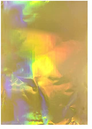 Briartw 100 ark laser guld holografiskt varmfoliepapper, 20 x 29 cm toner reaktiv folie varmpapper av laserskrivare och laminator för scrapbooking hantverk korttillverkning gör-det-själv albumdekoration