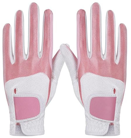 Povanjer Damen-Golfhandschuhe,Golfhandschuhe für Damen | Anti-Rutsch-Golfhandschuhe für Mädchen, leichte Handschuhe - Bequeme Allwetter-Golfhandschuhe, synthetische Golfhandschuhe für Damen und