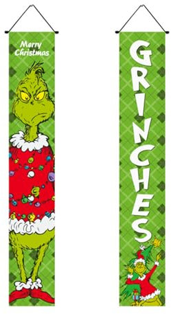 Decorazioni natalizie per portico, 2 pezzi, decorazione verde per interni ed esterni, striscioni natalizi per feste di Capodanno, porte, portico, parete ufficio