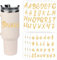 6 Bogen Buchstaben Aufkleber für Stanley Cup, Hochwertige Vinyl und Papier Wasserfeste Transferaufkleber Tassen Groß- Kleinbuchstaben Namensaufkleber Dekoration Wasserflaschen Glas(Gold)