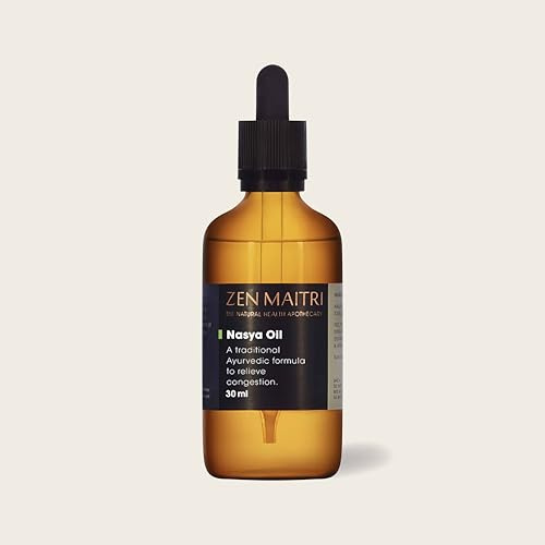 Zen Maitri Nasya Oil – Steroid-Free Ayurvedic Nasal Oil for Sinus & Allergy Congestion, Natural Decongestant Support for Cold & Flu, 30ml