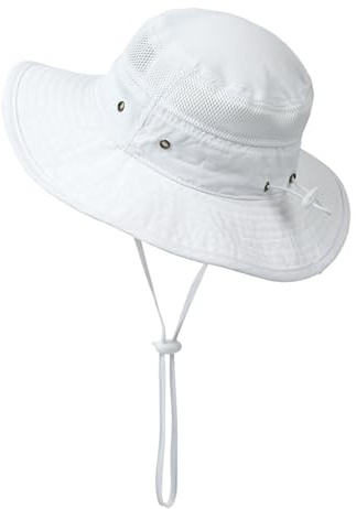 YAMEIZE Cappello del Sole Pescatore Bambino Regolabile Cappello Mare Estivo Bambino Cappello Tesa Larga Protezione dal Sole UPF50+