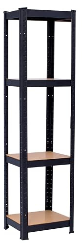 SCHULTE Regalwelt Étagère pour charges lourdes avec 4 étagères en MDF, 180 x 50 x 50 cm (H x l x P), charge maximale de 150 kg par étagère, noire