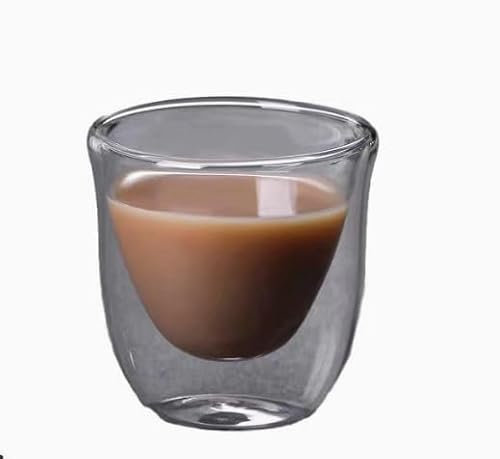 WANDGU 4 pezzi 300 ml tazze a doppia parete: tazza cappuccino vetro a doppia parete, tazza a doppia parete, tazza in vetro caffè, borosilicato, tè e cappuccino per Natale, compleanno, tè