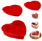 3 Stück Kuchenform Herz Silikon Backform, Rot Silikon Backform Herz, Heart Shaped Cake Tin (Ø 25.4 cm/Ø 22 cm/Ø 17 cm), Backutensilien Liebe Kuchenform für DIY Herzkuchen, Pudding, Schichtkuchen