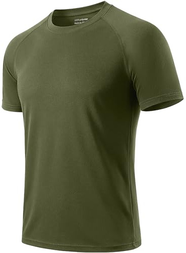 Cimic 1 Piezas Camiseta Deporte Hombre Running Manga Corta Ropa Deportiva Transpirable Basica para Gym Gimnasio 510 Green 4XL