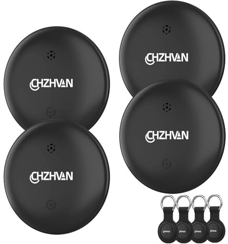 Android Smart Tracker Tag,Google Localizzatore Compatibile con Find Hub APP(Solo Android),Bluetooth Key Finder per Chiavi,Bagagli,Borse,Zaini,Impermeabile IP67,Batteria Sostituibile,4 Pack Nero