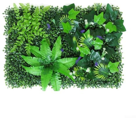 Artificial Grass Panel 40x60cm Synthetic Lawn Square Plastic Green Wall Mat Fake Turf for Indoor Outdoor Garden Fence Balcony Privacy Screen Cafe Decor(4)