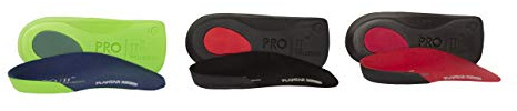 PRO 11 WELLBEING 1 Pair of Slim Fit 3/4 Orthotic Insoles with Heel Pad for Plantar Fasciitis (11/13 UK, Pink)