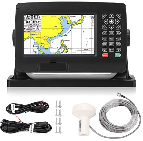NDNCZDHC GPS Chart Plotter Satellite Navigator Transponder with GNSS Antenna Dual Map System IPX6 Waterproof for Marine Boat