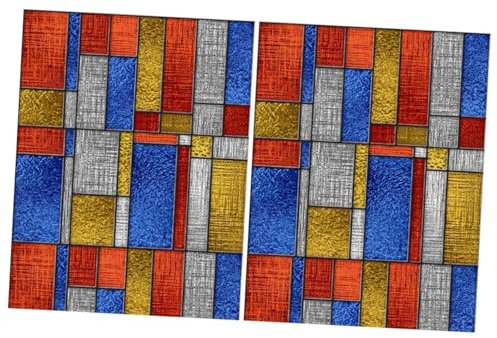 LIFKOME 2piezas Vinilo Estático Decorativo Para Ventanas Lámina De Privacidad Sin Adhesivo Efecto Esmerilado Anti-uv Para y